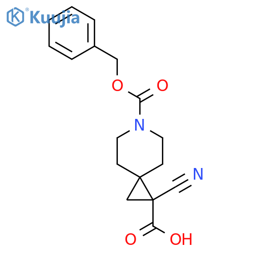 6-[(Benzyloxy)carbonyl]-1-cyano-6-azaspiro[2.5]octane-1-carboxylic acid structure