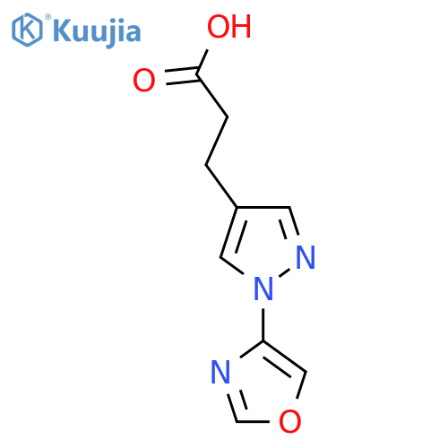 3-1-(1,3-oxazol-4-yl)-1H-pyrazol-4-ylpropanoic acid structure