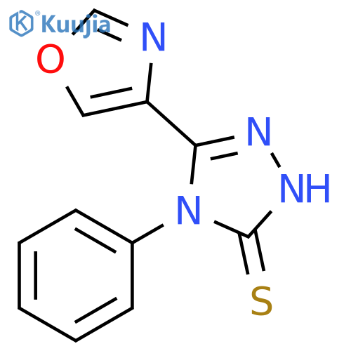 3H-1,2,4-Triazole-3-thione, 2,4-dihydro-5-(4-oxazolyl)-4-phenyl- structure