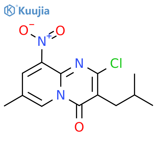 2-chloro-7-methyl-3-(2-methylpropyl)-9-nitro-4H-pyrido1,2-apyrimidin-4-one structure