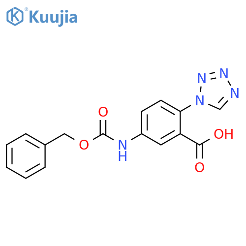 Benzoic acid, 5-[[(phenylmethoxy)carbonyl]amino]-2-(1H-tetrazol-1-yl)- structure