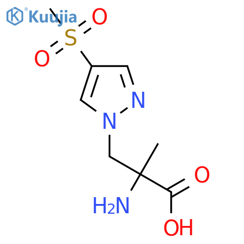 2-amino-3-(4-methanesulfonyl-1H-pyrazol-1-yl)-2-methylpropanoic acid structure