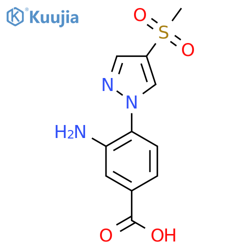 3-amino-4-(4-methanesulfonyl-1H-pyrazol-1-yl)benzoic acid structure