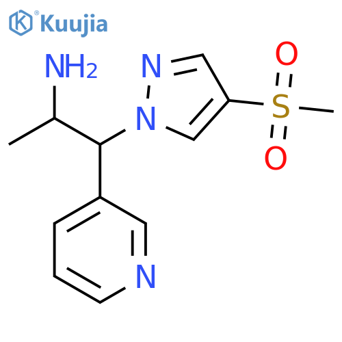 1-(4-methanesulfonyl-1H-pyrazol-1-yl)-1-(pyridin-3-yl)propan-2-amine structure