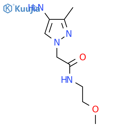 2-(4-amino-3-methyl-1H-pyrazol-1-yl)-N-(2-methoxyethyl)acetamide structure