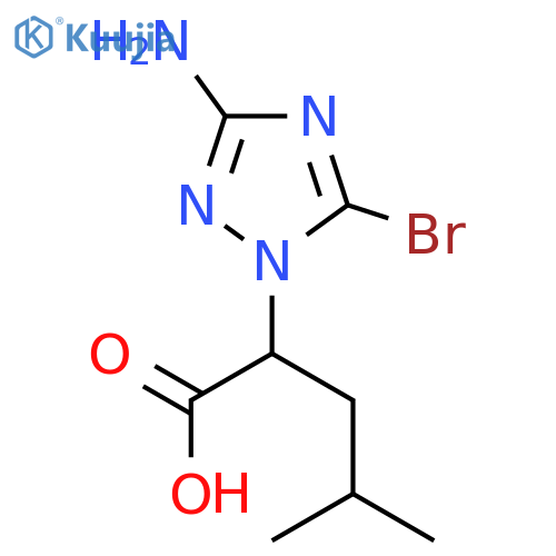2-(3-amino-5-bromo-1H-1,2,4-triazol-1-yl)-4-methylpentanoic acid structure