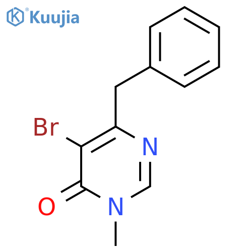 6-benzyl-5-bromo-3-methyl-3,4-dihydropyrimidin-4-one structure
