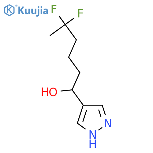 5,5-difluoro-1-(1H-pyrazol-4-yl)hexan-1-ol structure