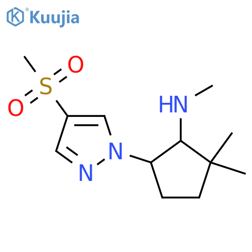 5-(4-methanesulfonyl-1H-pyrazol-1-yl)-N,2,2-trimethylcyclopentan-1-amine structure