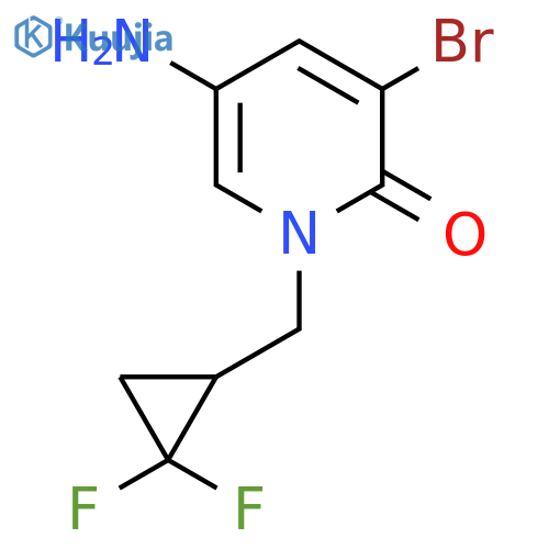 5-amino-3-bromo-1-(2,2-difluorocyclopropyl)methyl-1,2-dihydropyridin-2-one structure