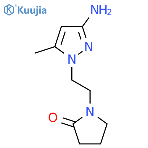 1-2-(3-amino-5-methyl-1H-pyrazol-1-yl)ethylpyrrolidin-2-one structure