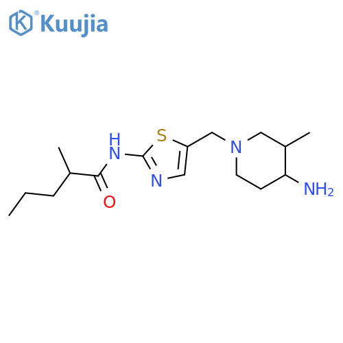 N-{5-[(4-amino-3-methylpiperidin-1-yl)methyl]-1,3-thiazol-2-yl}-2-methylpentanamide structure