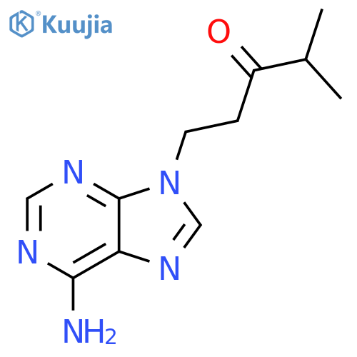 1-(6-imino-6,9-dihydro-3H-purin-9-yl)-4-methylpentan-3-one structure