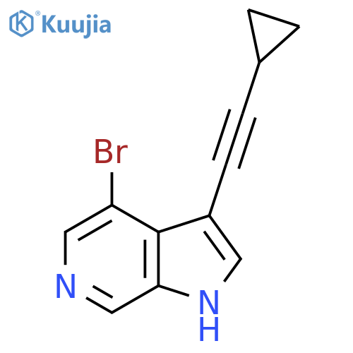 4-bromo-3-(2-cyclopropylethynyl)-1H-pyrrolo2,3-cpyridine structure