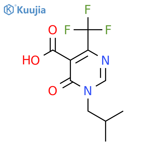 1-(2-methylpropyl)-6-oxo-4-(trifluoromethyl)-1,6-dihydropyrimidine-5-carboxylic acid structure