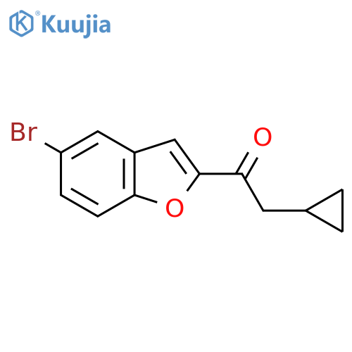1-(5-Bromo-1-benzofuran-2-yl)-2-cyclopropylethan-1-one structure