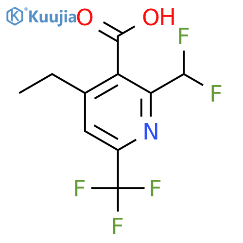 2-(Difluoromethyl)-4-ethyl-6-(trifluoromethyl)pyridine-3-carboxylic acid structure
