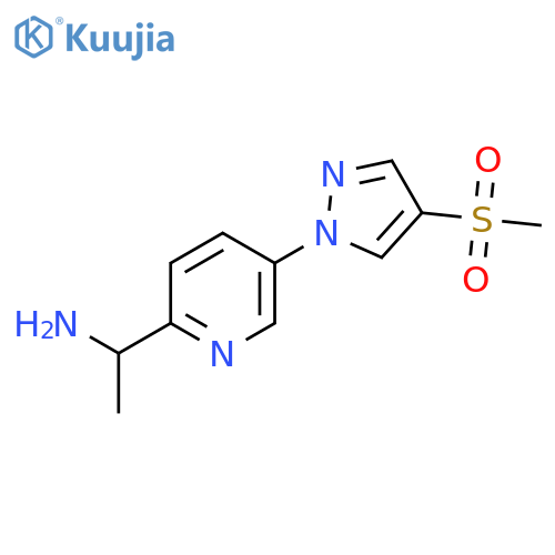 1-5-(4-methanesulfonyl-1H-pyrazol-1-yl)pyridin-2-ylethan-1-amine structure