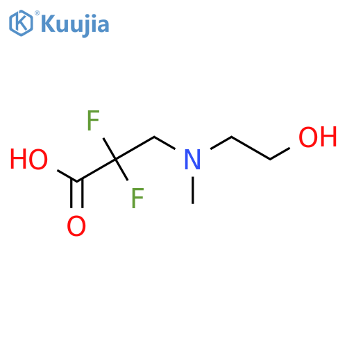2,2-Difluoro-3-[(2-hydroxyethyl)(methyl)amino]propanoic acid structure