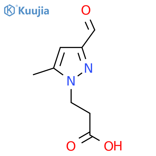 3-(3-formyl-5-methyl-1H-pyrazol-1-yl)propanoic acid structure