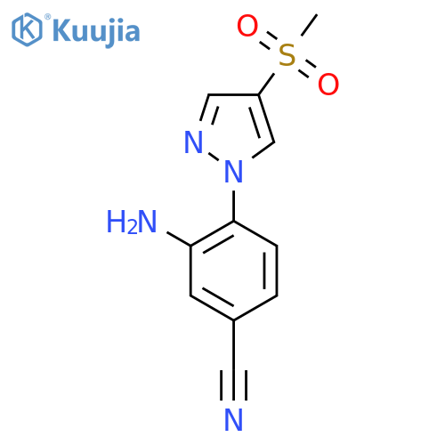 3-amino-4-(4-methanesulfonyl-1H-pyrazol-1-yl)benzonitrile structure