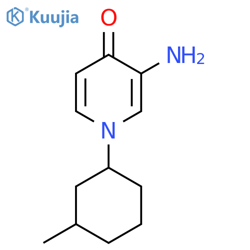 3-amino-1-(3-methylcyclohexyl)-1,4-dihydropyridin-4-one structure