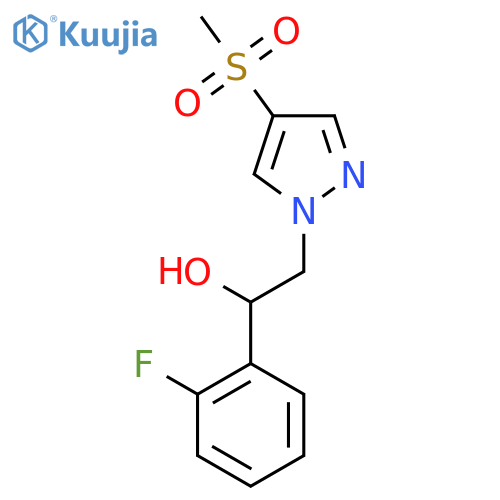 1-(2-fluorophenyl)-2-(4-methanesulfonyl-1H-pyrazol-1-yl)ethan-1-ol structure