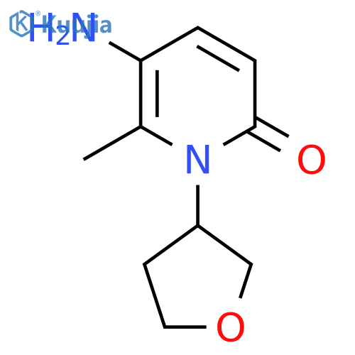 5-amino-6-methyl-1-(oxolan-3-yl)-1,2-dihydropyridin-2-one structure
