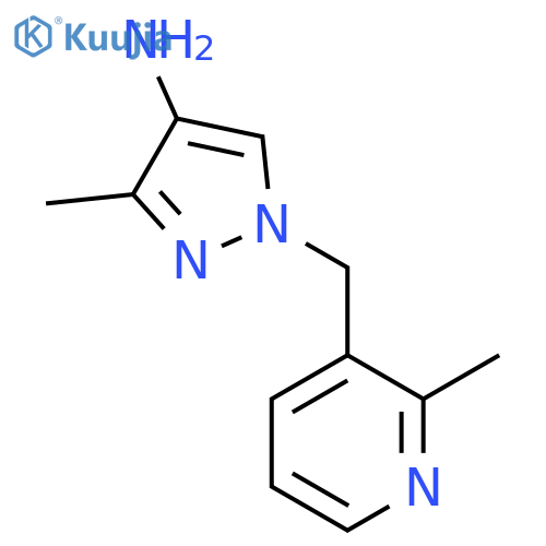 3-methyl-1-(2-methylpyridin-3-yl)methyl-1H-pyrazol-4-amine structure
