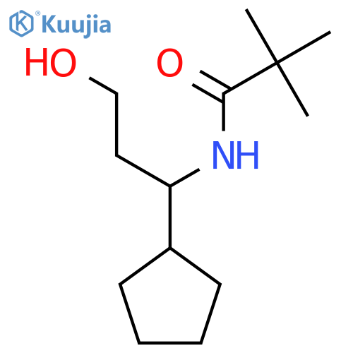 N-(1-cyclopentyl-3-hydroxypropyl)-2,2-dimethylpropanamide structure