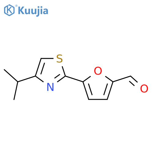 5-[4-(Propan-2-yl)-1,3-thiazol-2-yl]furan-2-carbaldehyde structure