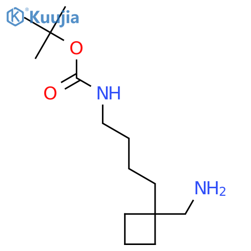 tert-butyl N-{4-1-(aminomethyl)cyclobutylbutyl}carbamate structure
