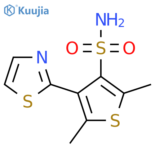2,5-Dimethyl-4-(1,3-thiazol-2-yl)thiophene-3-sulfonamide structure