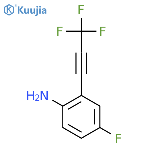 4-Fluoro-2-(trifluoroprop-1-yn-1-yl)aniline structure