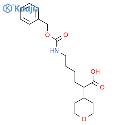 6-{(benzyloxy)carbonylamino}-2-(oxan-4-yl)hexanoic acid structure