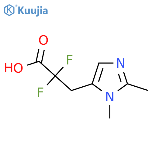 3-(1,2-dimethyl-1H-imidazol-5-yl)-2,2-difluoropropanoic acid structure