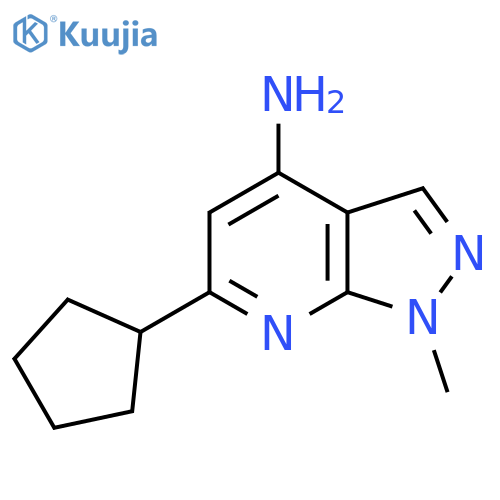 6-cyclopentyl-1-methyl-1H-pyrazolo3,4-bpyridin-4-amine structure