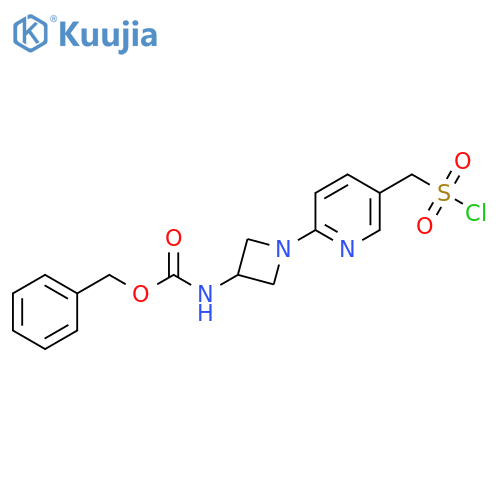 benzyl N-(1-{5-(chlorosulfonyl)methylpyridin-2-yl}azetidin-3-yl)carbamate structure