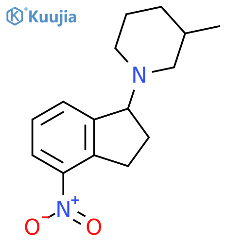 3-methyl-1-(4-nitro-2,3-dihydro-1H-inden-1-yl)piperidine structure