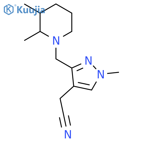 2-{3-[(2,3-dimethylpiperidin-1-yl)methyl]-1-methyl-1H-pyrazol-4-yl}acetonitrile structure