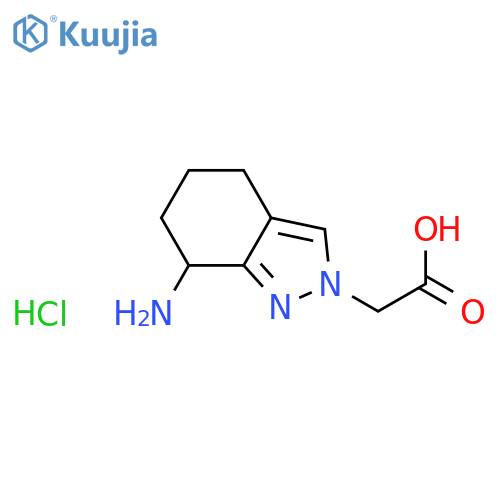 2-(7-amino-4,5,6,7-tetrahydro-2H-indazol-2-yl)acetic acid hydrochloride structure