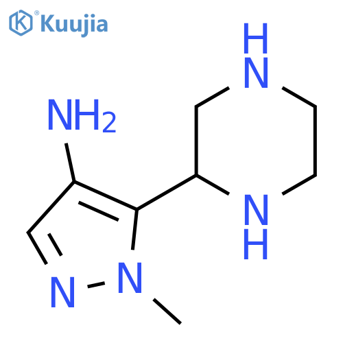 1-methyl-5-(piperazin-2-yl)-1H-pyrazol-4-amine structure