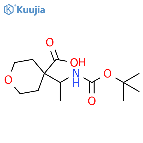 4-(1-{[(tert-butoxy)carbonyl]amino}ethyl)oxane-4-carboxylic acid structure