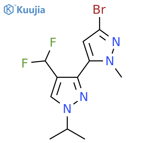 3-(3-bromo-1-methyl-1H-pyrazol-5-yl)-4-(difluoromethyl)-1-(propan-2-yl)-1H-pyrazole structure