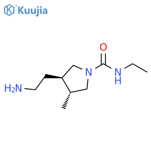 1-Pyrrolidinecarboxamide, 3-(2-aminoethyl)-N-ethyl-4-methyl-, (3R,4R)-rel- structure