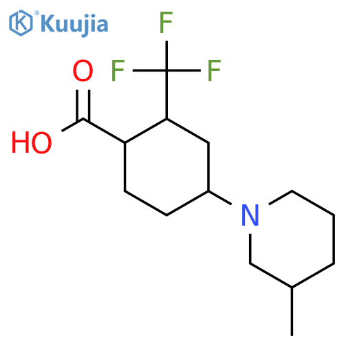 4-(3-Methylpiperidin-1-yl)-2-(trifluoromethyl)cyclohexane-1-carboxylic acid structure