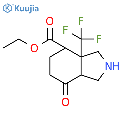 ethyl 7-oxo-3a-(trifluoromethyl)-octahydro-1H-isoindole-4-carboxylate structure