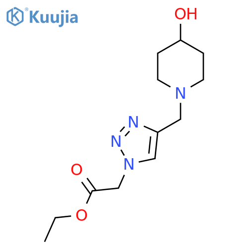 ethyl 2-{4-[(4-hydroxypiperidin-1-yl)methyl]-1H-1,2,3-triazol-1-yl}acetate structure