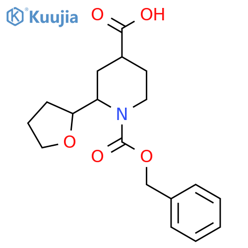 1-[(Benzyloxy)carbonyl]-2-(oxolan-2-yl)piperidine-4-carboxylic acid structure