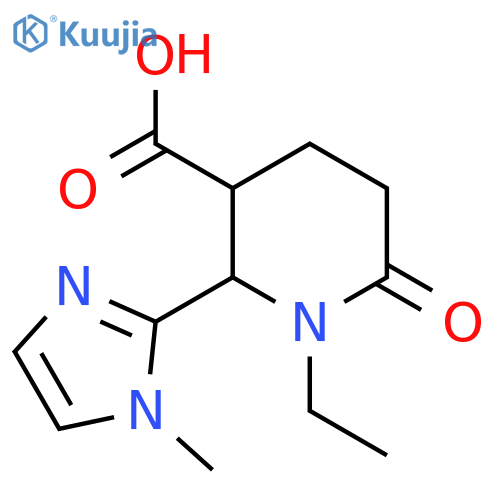 1-ethyl-2-(1-methyl-1H-imidazol-2-yl)-6-oxopiperidine-3-carboxylic acid structure